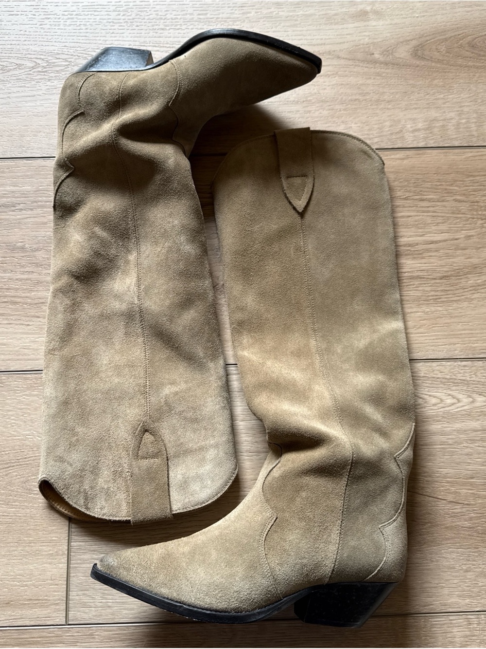 Isabel Marant denvee tall suede boots size 38 taupe
